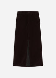 Corduroy Long Pencil Skirt - Chocolate - CO Collections